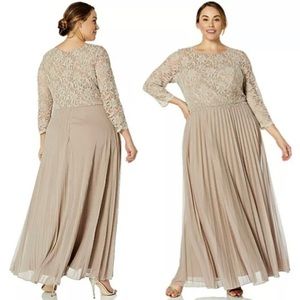 Cachet Lace and pleated formal gown 22W